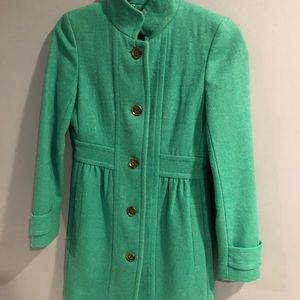 J.crew wool blend green dress coat